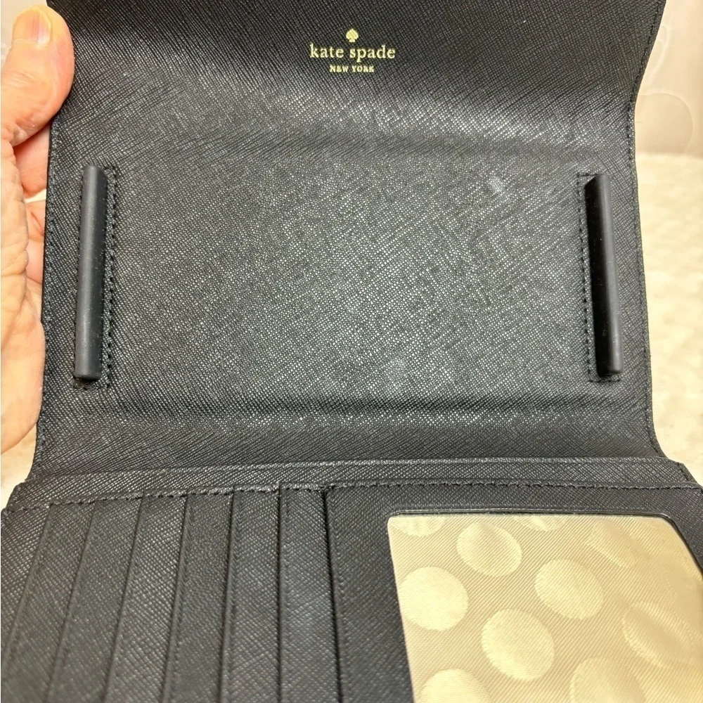 KATE SPADE Saffiano Black Leather Iphone  Wallet